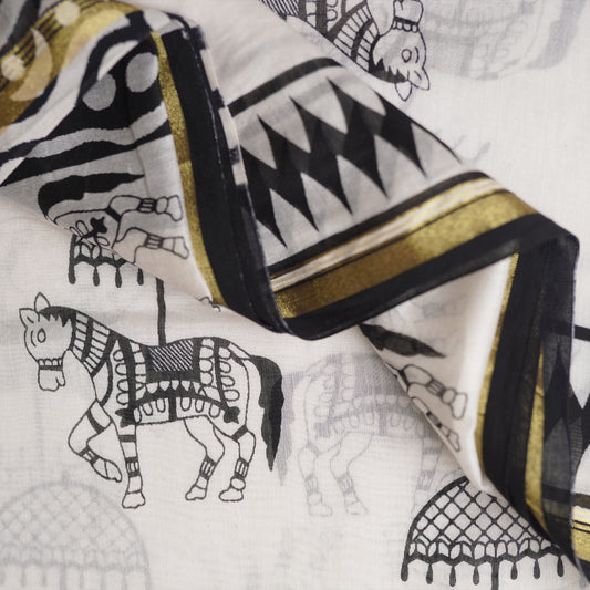 MUDRA-B/W-CHANDERI-COTTON-PR/M003