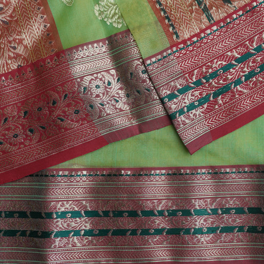 RESHAM-GREEN-PATTU SILK-PR/R002