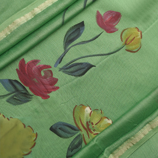 VARNA-GREEN-CHANDERI SILK-PR/V007