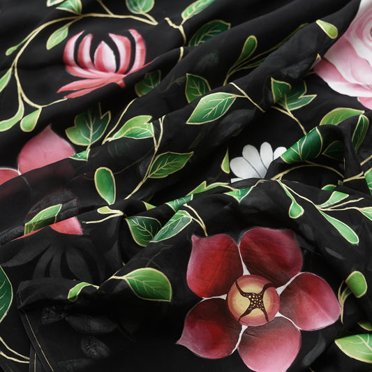 VIBHA-BLACK-ORGANZA SILK-PR/VI001